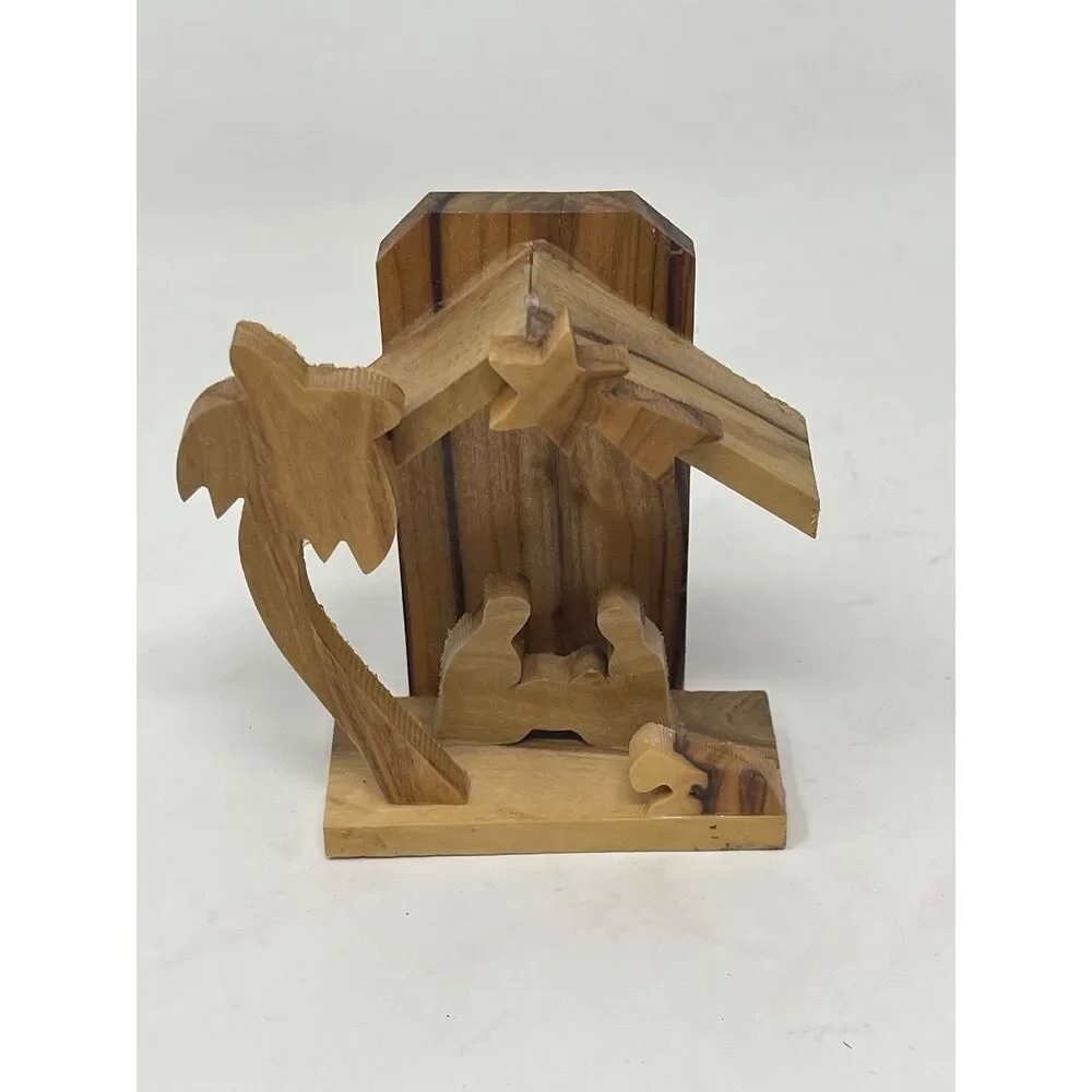 Miniature Olive Wood Hand Made Holly Land Jesus Bible Scene Figurine 3